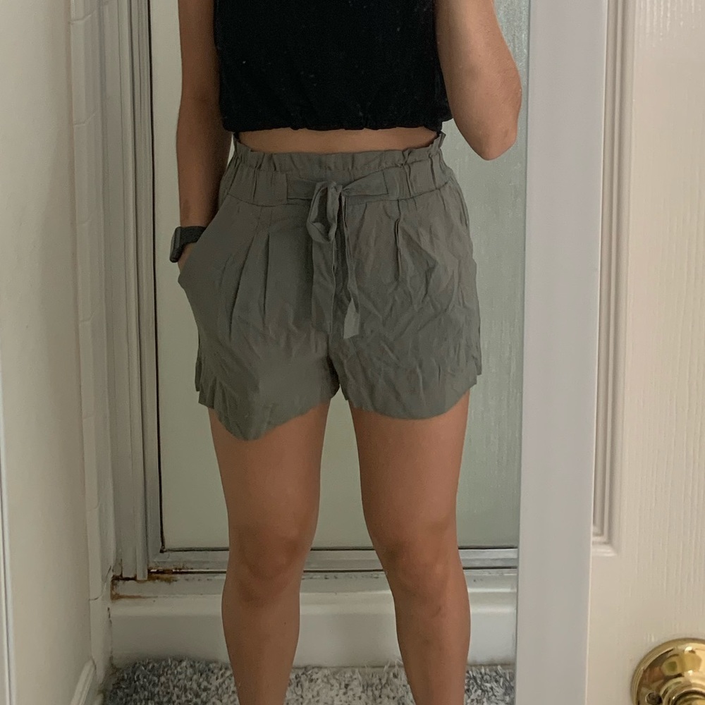 Green Flowy Shorts